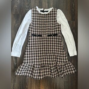 Janie and Jack Brown and Cream Ruffled Sheath Dress